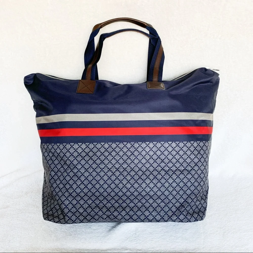 NWT Authentic Gucci Diamanté Web Nylon XL Zip Tote